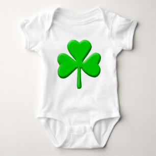 3d Shamrock Baby Bodysuit