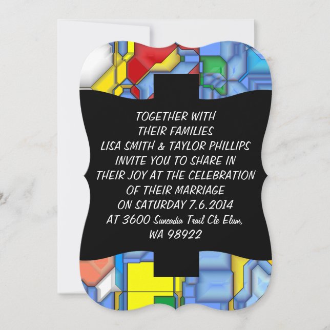 3D shapes Invitation (Front)