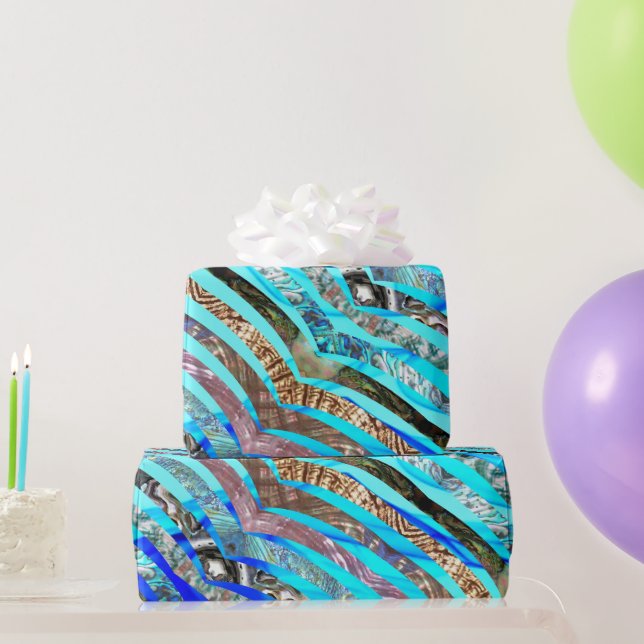 3D Shell Strips Shiny Interest Wrapping Paper (Party Gifts)
