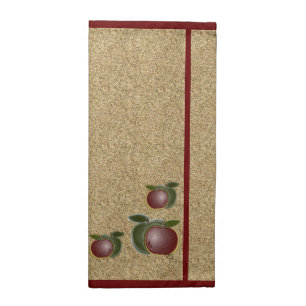 3D Shiny Apples (beige/cranberry) Lunch Napkin