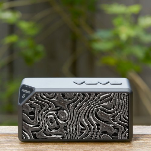 3D Silver Black Liquid Steel Waves Art Pattern Bluetooth Speaker