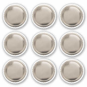 3D Silver Foil Starburst Excellence Award Medal 9x Sticker