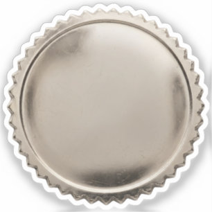 3D Silver Foil Starburst Excellence Award Medal Sticker