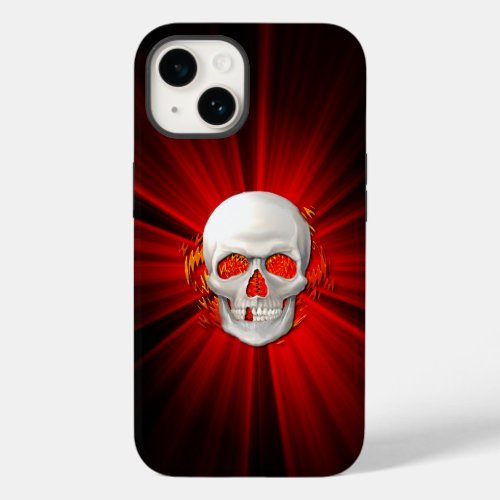 3D Skull in Glowing Fire Case_Mate iPhone 14 Case