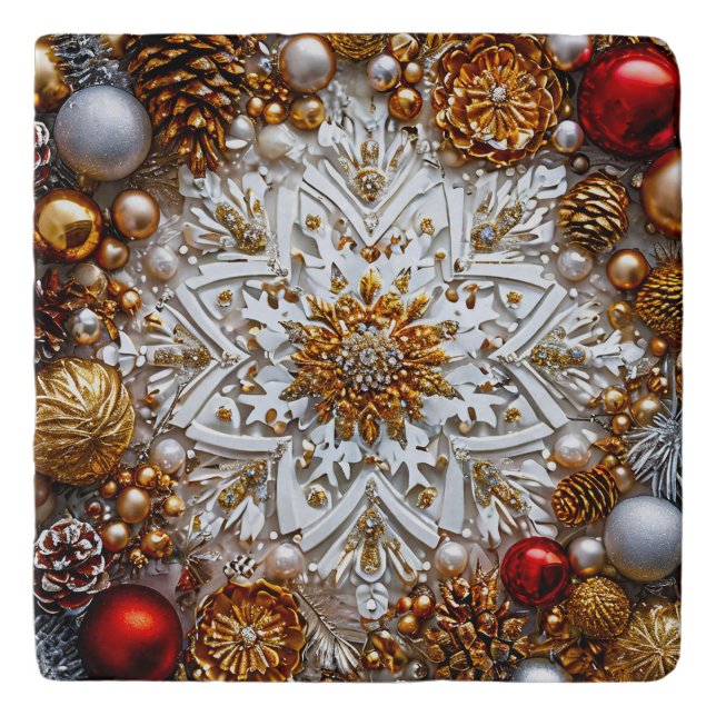 3d snowflake ornament trivet (Front)