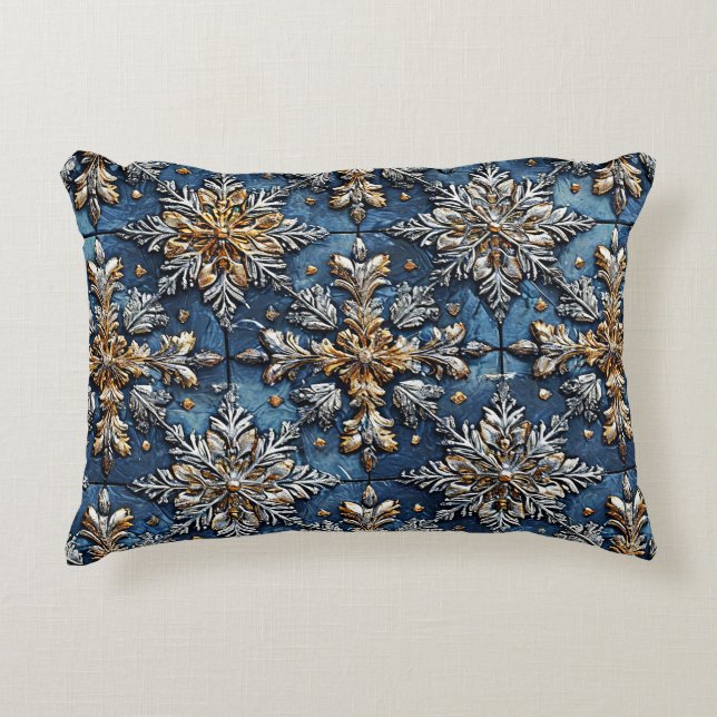 3d snowflakes accent pillow (Front)
