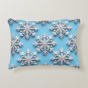 3d snowflakes accent pillow