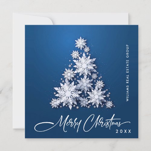 3D Snowflakes Christmas Tree Corporate Greeting Holiday Card