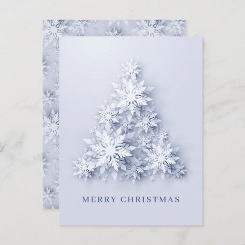 3D Snowflakes Christmas Tree Greeting Holiday Card