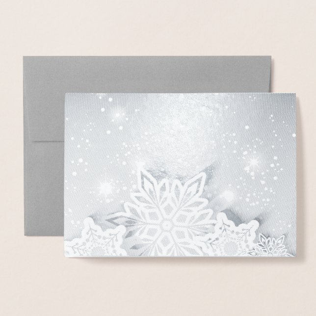 3D snowflakes Foil Card (Front With Envelope)