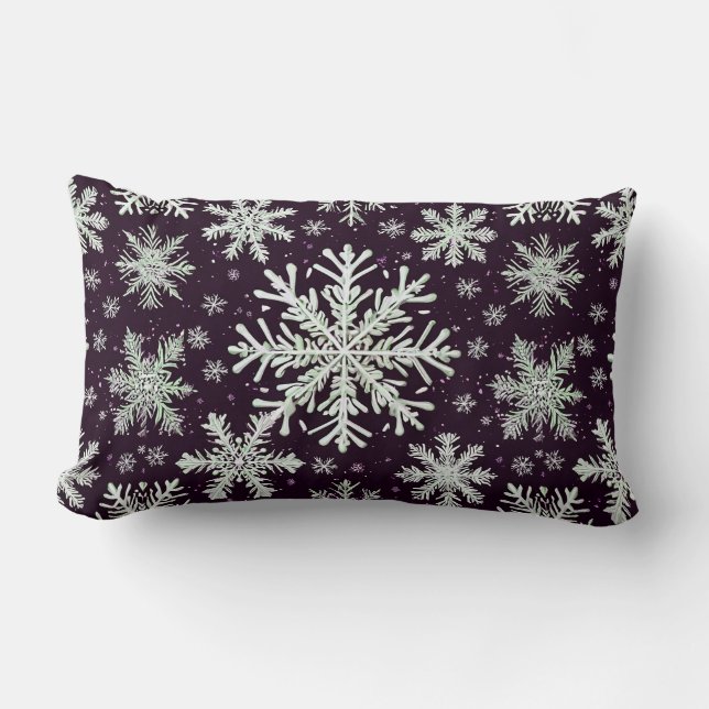 3d snowflakes lumbar pillow (Front)