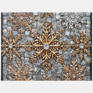 3d snowflakes outdoor rug