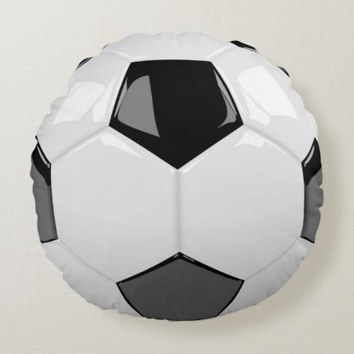 3D soccer ball Round Pillow