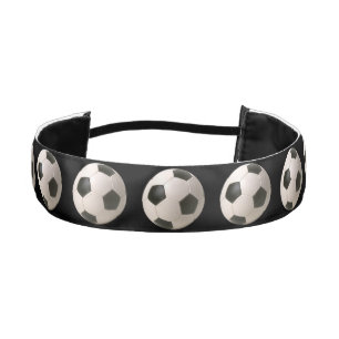 3D Soccerball Black White Football Athletic Headband