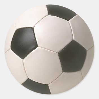 3d Soccerball Black White Football Classic Round Sticker by mystic_persia at Zazzle