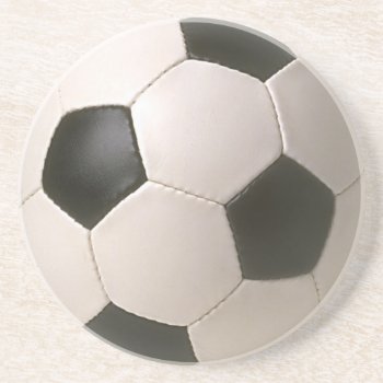 3d Soccerball Black White Football Drink Coaster by mystic_persia at Zazzle