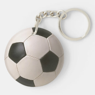 3D Soccerball Black White Football Keychain