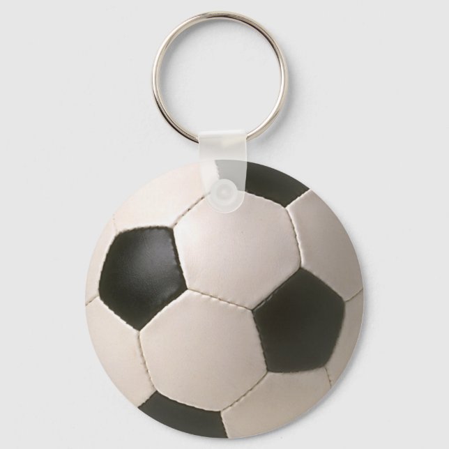 3D Soccerball Black White Football Keychain (Front)