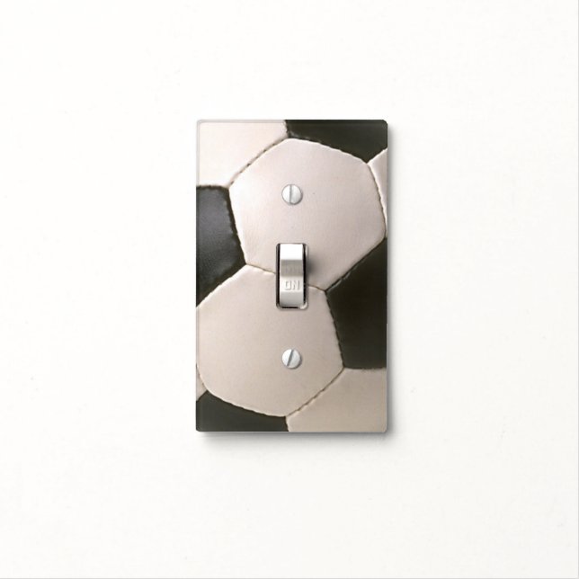 3D Soccerball Black White Football Light Switch Cover (In Situ)