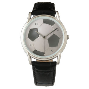 3D Soccerball Black White Football Watch