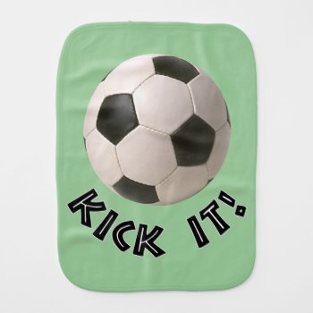 3d Soccerball Sport Kick It Burp Cloth by mystic_persia at Zazzle