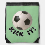 3d Soccerball Sport Kick It Drawstring Bag at Zazzle