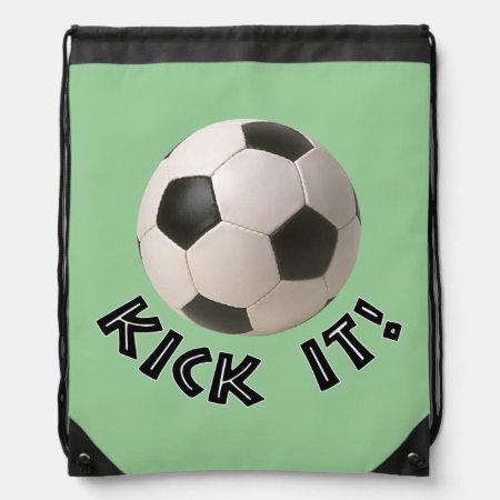3d Soccerball Sport Kick It Drawstring Bag