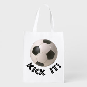 3D Soccerball Sport Kick It Grocery Bag
