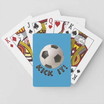 3d Soccerball Sport Kick It Playing Cards by mystic_persia at Zazzle