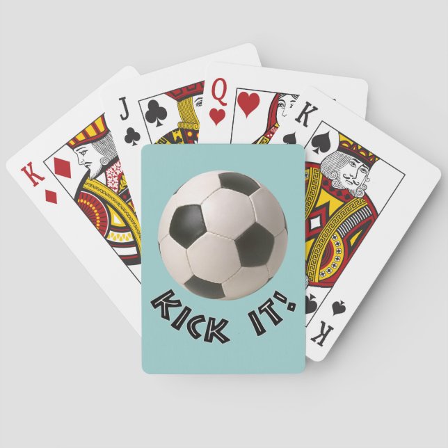3D Soccerball Sport Kick It Poker Cards (Back)