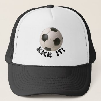 3d Soccerball Sport Kick It Trucker Hat by mystic_persia at Zazzle
