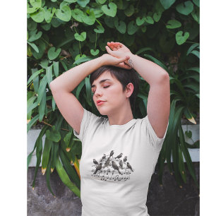 3D Songbirds Swirling Staff  T-Shirt