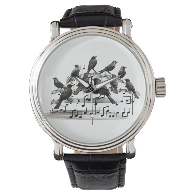 3D Songbirds Swirling Staff Watch (Front)