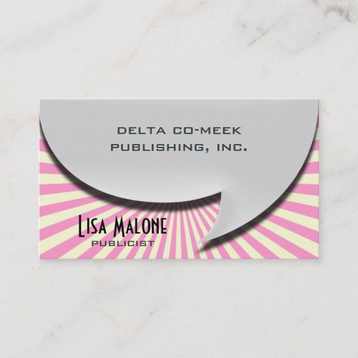 Customizable 3D Speech Bubble Card Burst Business Cards