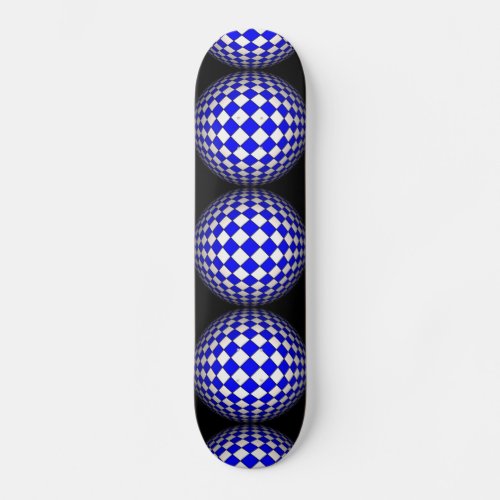 3D Sphere Crazy Black and Blue Skateboard