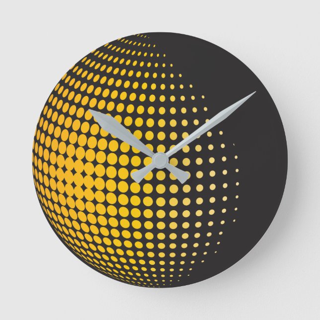 3D Spheres with Dots Round Clock (Front)