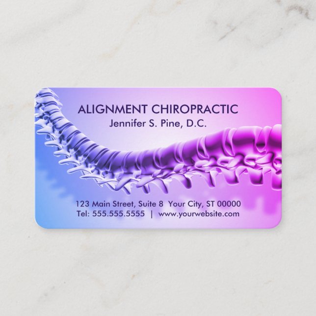 3D Spine Graphic Chiropractic Appointment Cards (Front)