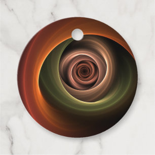 3D Spiral Abstract Warm Colors Modern Art Custom Favor Tags