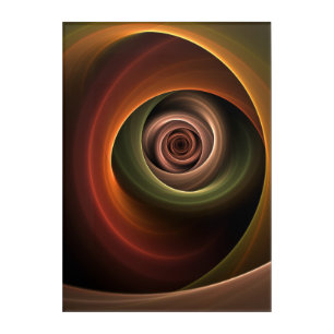 3D Spiral Abstract Warm Colors Modern Fractal Art