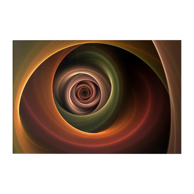 3D Spiral Abstract Warm Colors Modern Fractal Art (Front)