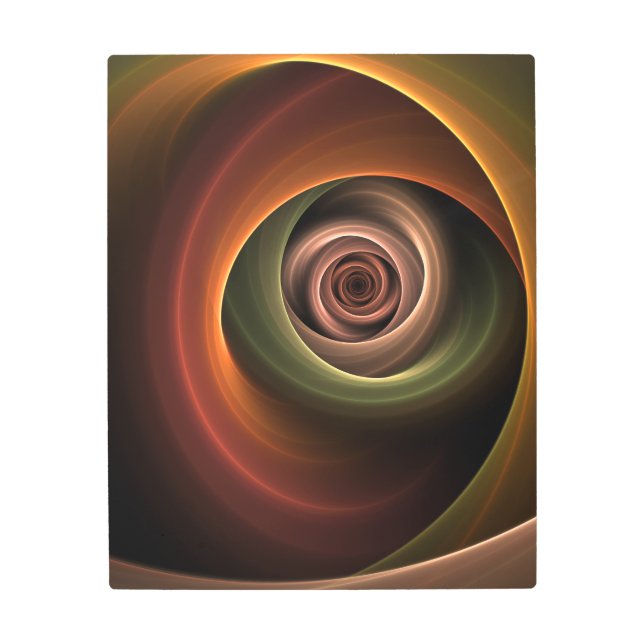 3D Spiral Abstract Warm Colors Modern Fractal Art (Front)