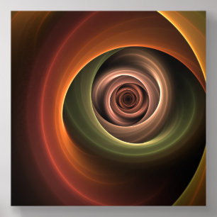 3D Spiral Abstract Warm Colors Modern Fractal Art Acrylic Photo Tile