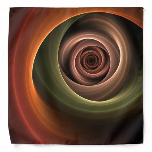 3D Spiral Abstract Warm Colors Modern Fractal Art Bandana