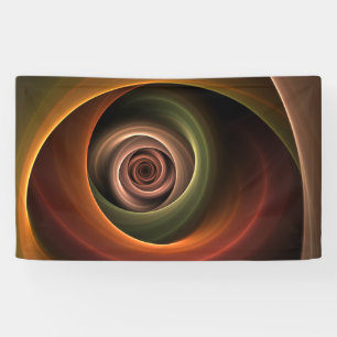 3D Spiral Abstract Warm Colors Modern Fractal Art Banner