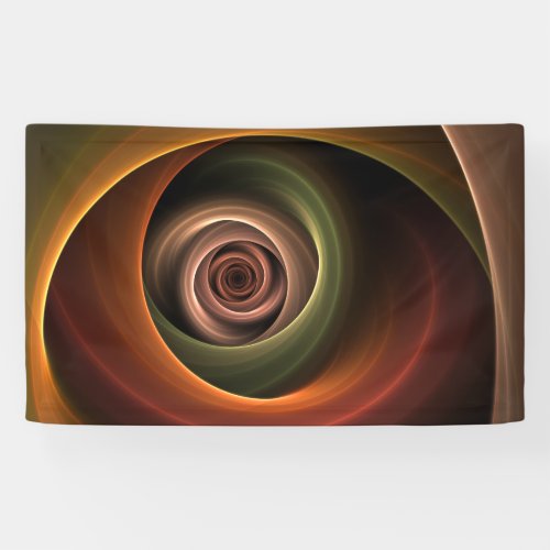 3D Spiral Abstract Warm Colors Modern Fractal Art Banner