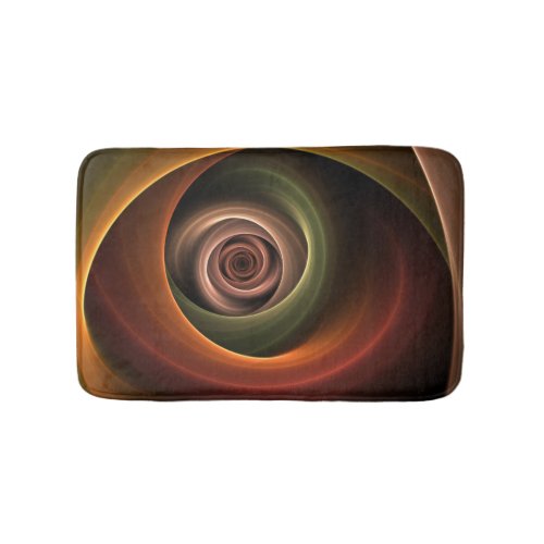 3D Spiral Abstract Warm Colors Modern Fractal Art Bath Mat