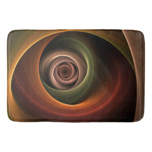 3D Spiral Abstract Warm Colors Modern Fractal Art Bath Mat