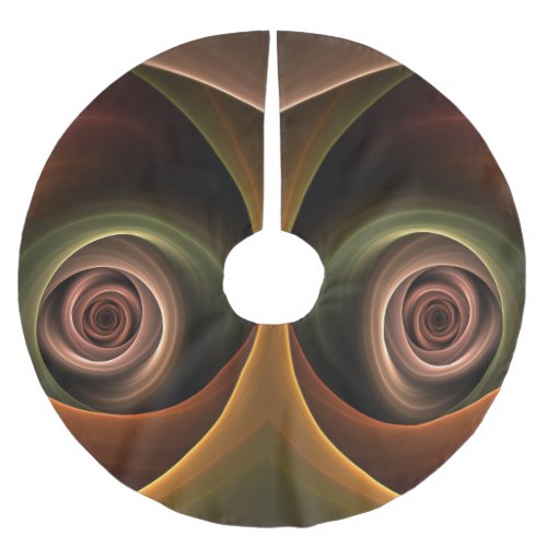 3D Spiral Abstract Warm Colors Modern Fractal Art Brushed Polyester Tree Skirt