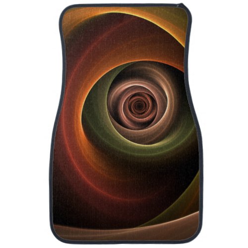 3D Spiral Abstract Warm Colors Modern Fractal Art Car Floor Mat