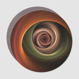 3D Spiral Abstract Warm Colors Modern Fractal Art Car Magnet
